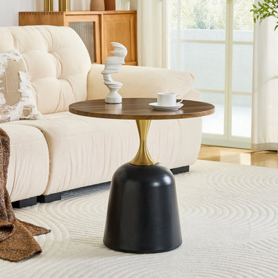 Table d'appoint circulaire avec base en métal