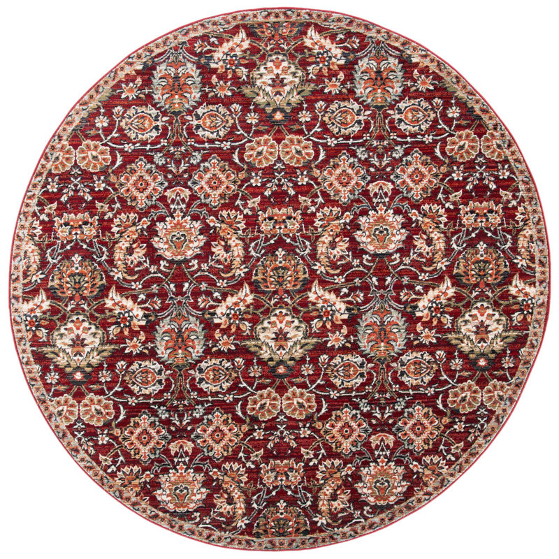 Tapis oriental rouge / ivoire Berndt, Rond 6 pi 7 po