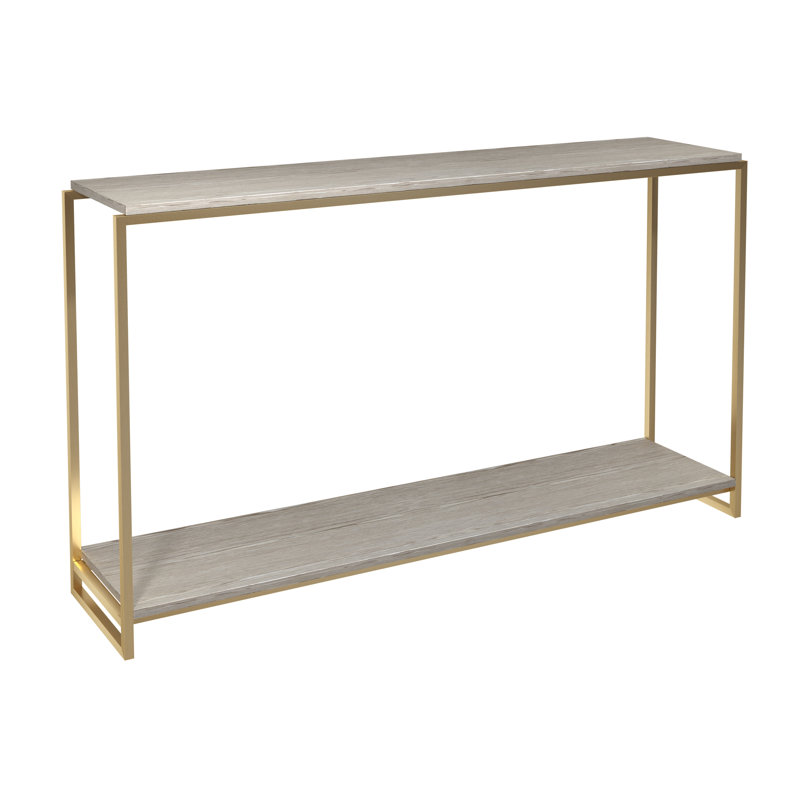 Wattripont 120cm Marble Top Console Table, Brass Brushed