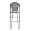 Chaise empilable Lavigne de style français avec siège en polyester enduit de PVC et structure en métal pour une utilisation intérieure / extérieure-86596034-86596035-86596036