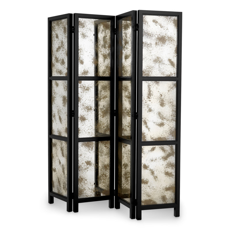Jacques 78.74'' W x 88.58'' H Solid Wood Folding Room Divider