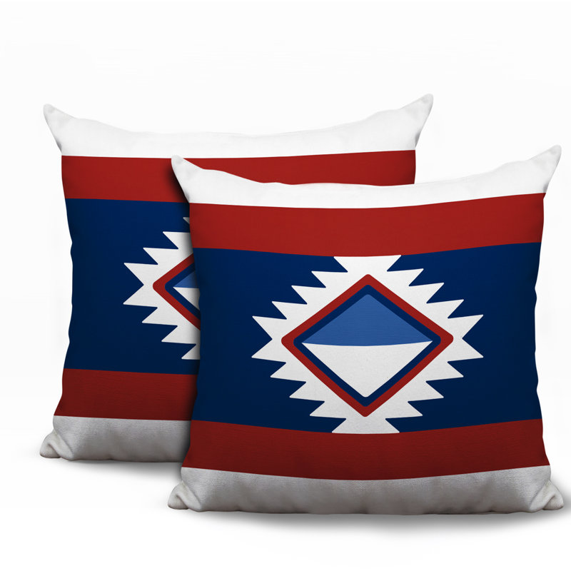 Ensemble de coussins réversibles d'intérieur / extérieur Founding, 16x16, Navy Blue; Red; White