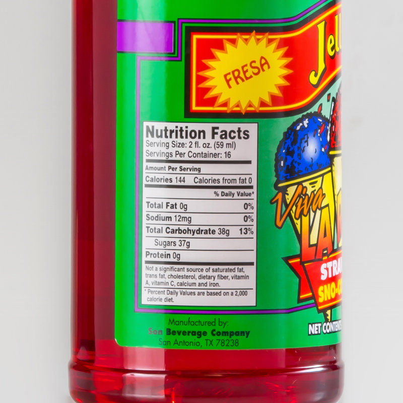 Ensemble de 4 sirops de glace pilée - Mélange de saveur, de café, de slushie, de soda et de boisson? Bouteilles 32 oz, Fraise