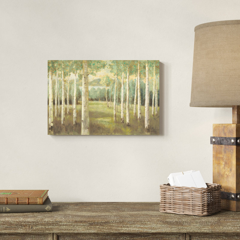 " Aspens Neutral " by Danhui Nai Painting Print, 12" H x 18" W x 1.25" D