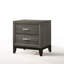 Table de chevet 2 tiroirs gris vieilli