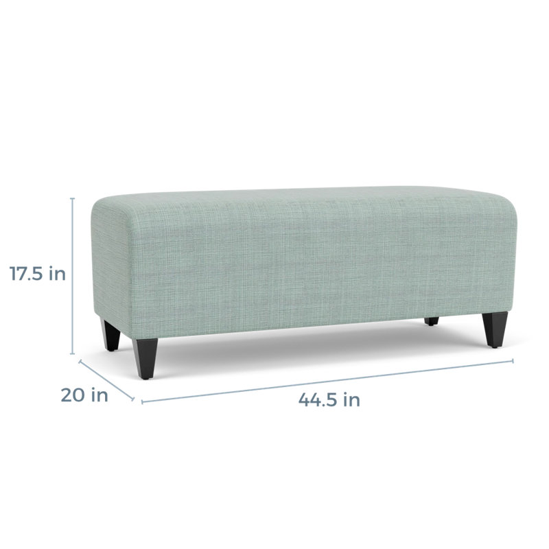 Banc de réception Ravenna, Bois noir, Chambray écume de mer