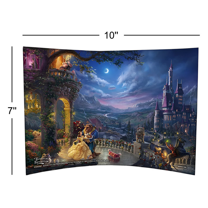 Reproduction d'acrylique incurvée 10 po x 7 po Disney Beauty and the Beast