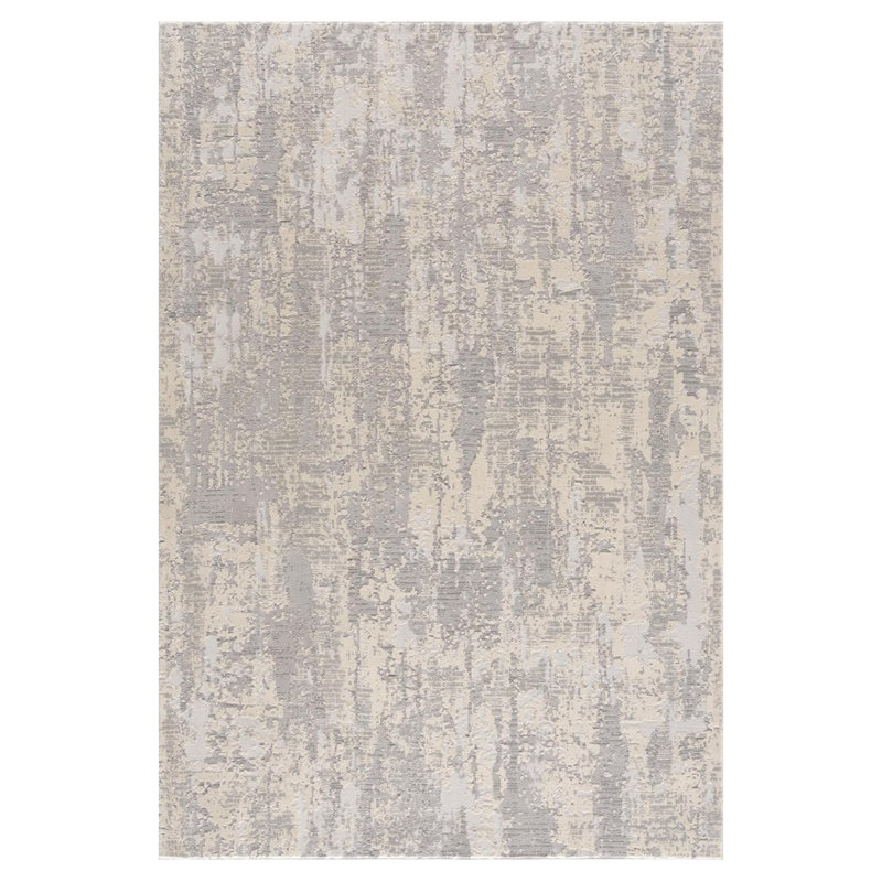 2' X 4' Gray And Beige Abstract Area Rug