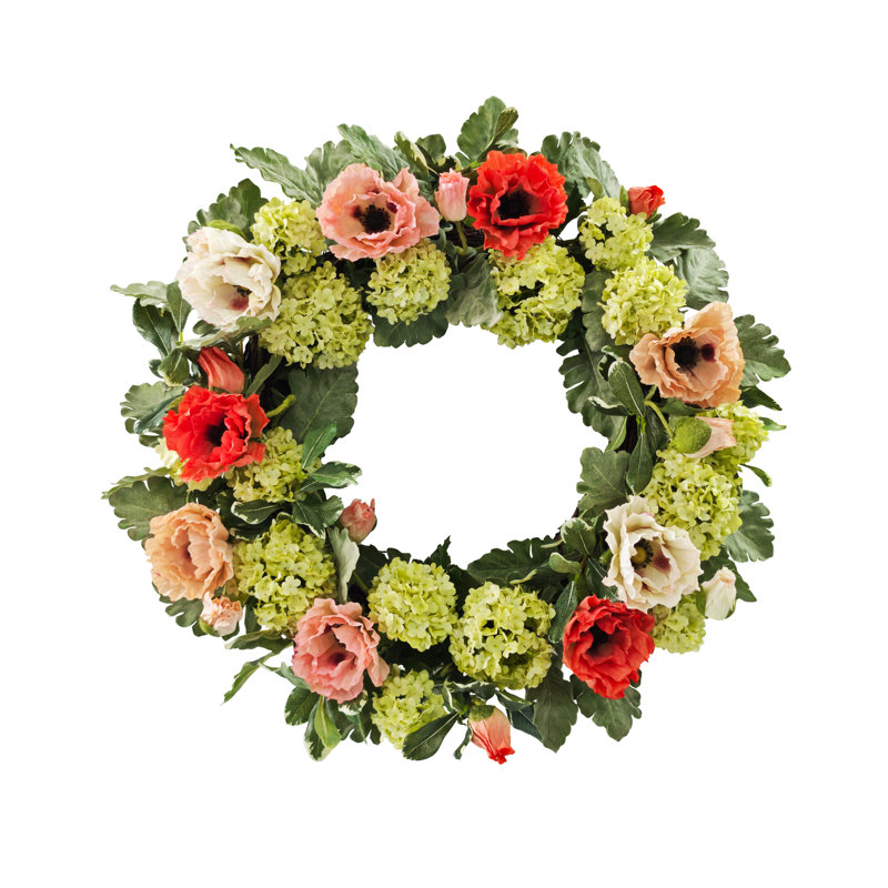 POPPY AND SNOWBALL WREATH
