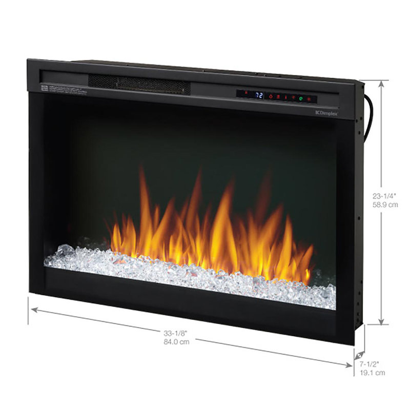 Dimplex Nova Multi-Fire XHD Contemporary Electric Fireplace Insert with Acrylic Embers - 1000 SQ FT, Ceramic Heater