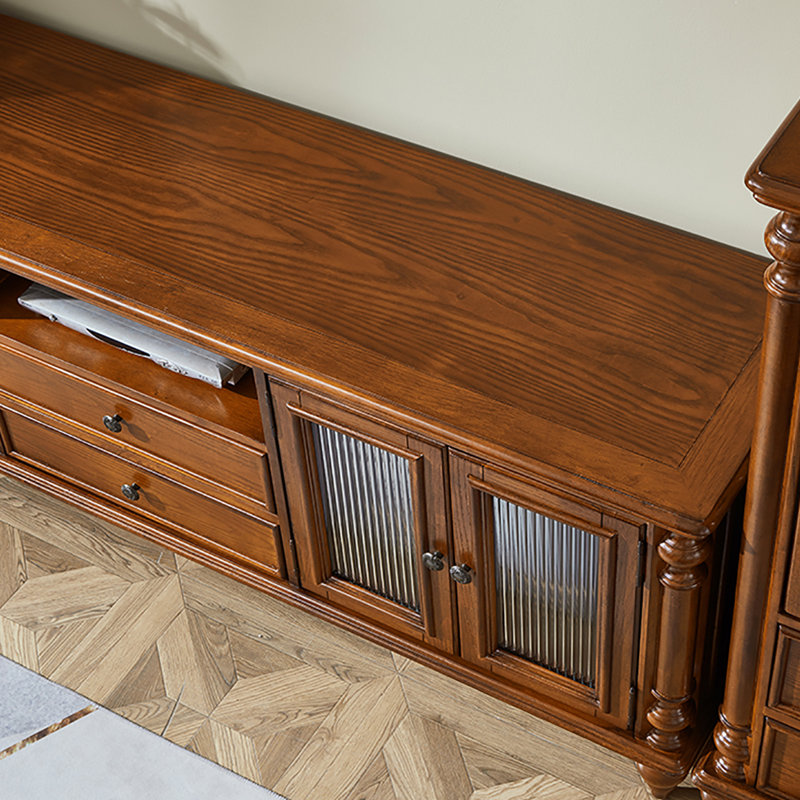 American solid wood TV cabinet, Cherry, 70.9"