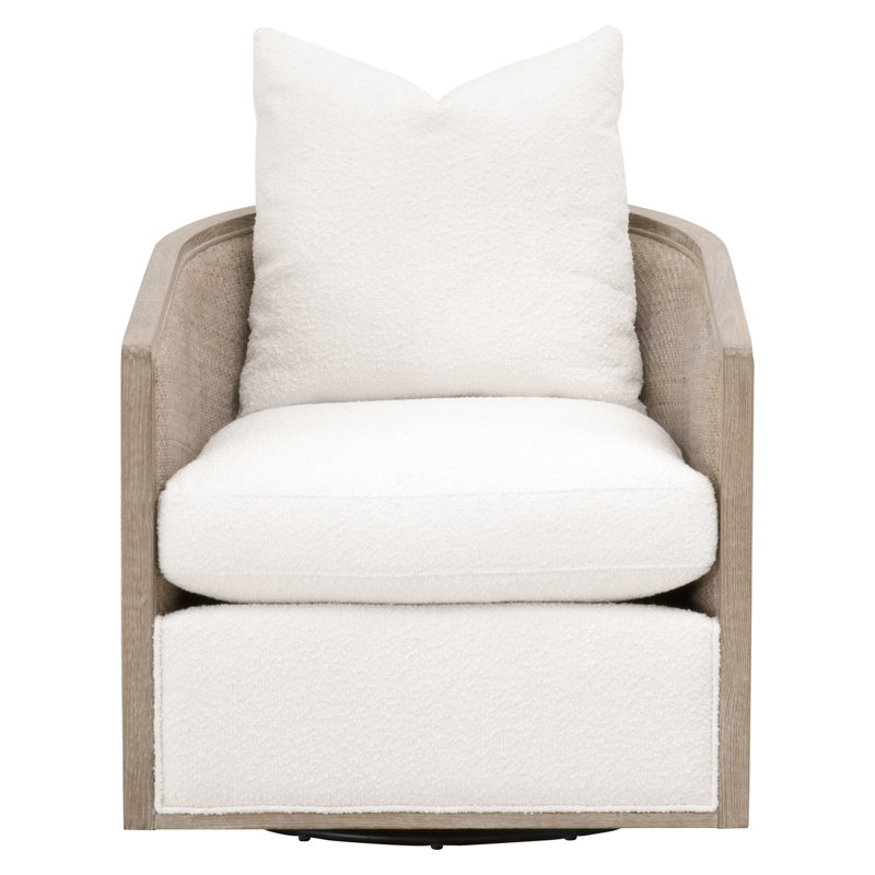 Fauteuil demi-tonneau pivotant rembourré Noda Marva