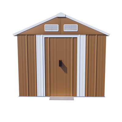 Versatile Metal Outdoor Shed For Stylish Backyard Storage, Weatherproof Steel, Compact Design With Lockable Door