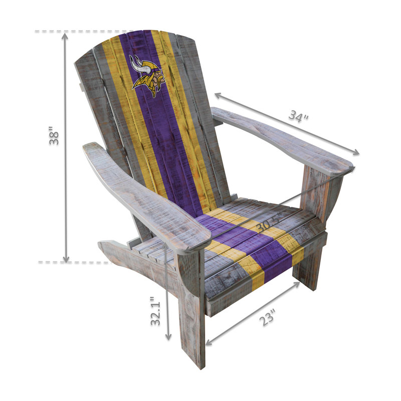 Wood Outdoor Adirondack Chair, Minnesota Vikings
