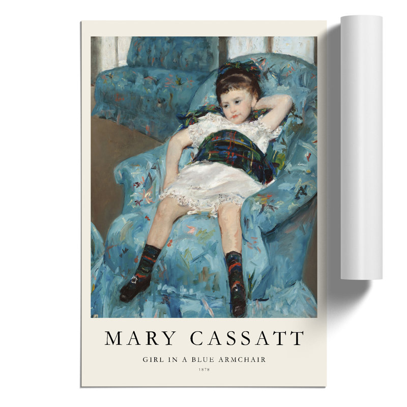 Little Girl In A Blue Armchair by Mary Cassatt - No Frame Print, 30cm H x 21cm W x 0.1cm D
