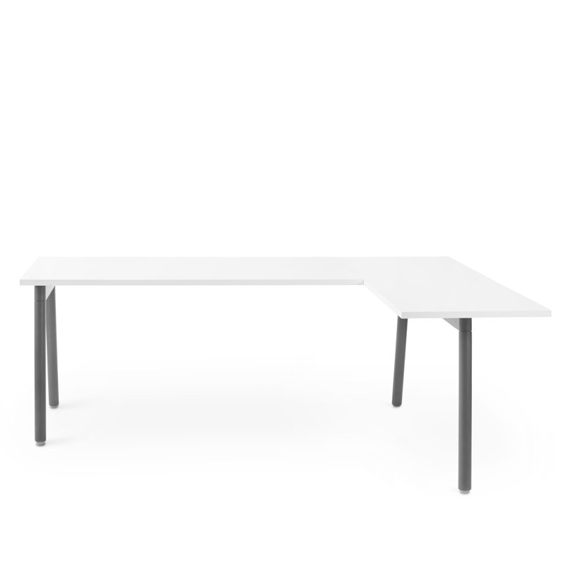 Bureau en coin Series A, LPL, Charbon / Blanc, Orienté à droite, H 29 po x l 56 po x P 79 po
