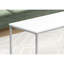 Table basse de salon rectangulaire, 40 po, stratifié blanc / métal gris, table d'appoint moderne