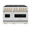 ZLINE Autograph 48" Classic DuraSnow Gas Range w/ 8 Burners & Bronze Accents-1418683388-1438165533