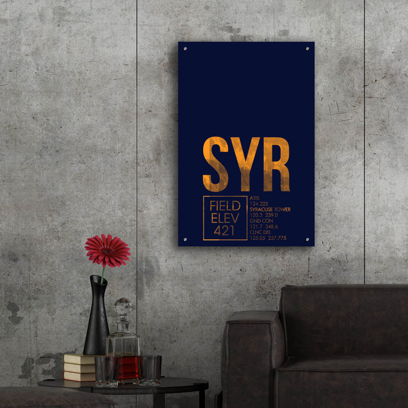 «SYR ATC» par O8, art en verre acrylique à gauche, H 36 po x l 24 po x P 0,2 po