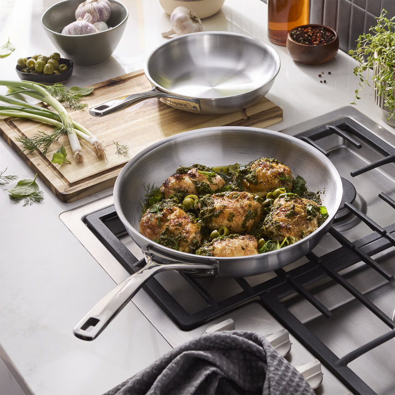 Demeyere Essential 5-Ply 2-Pc Stainless Steel Fry Pan Set