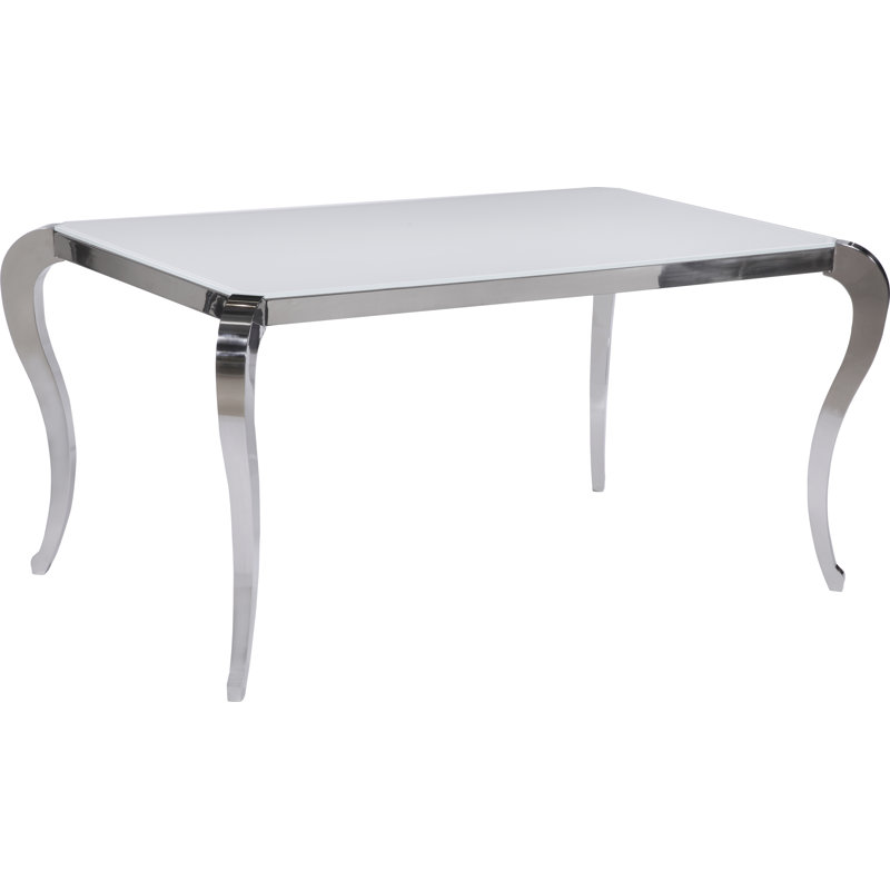 Coriana Glass Top Metal Base Dining Table