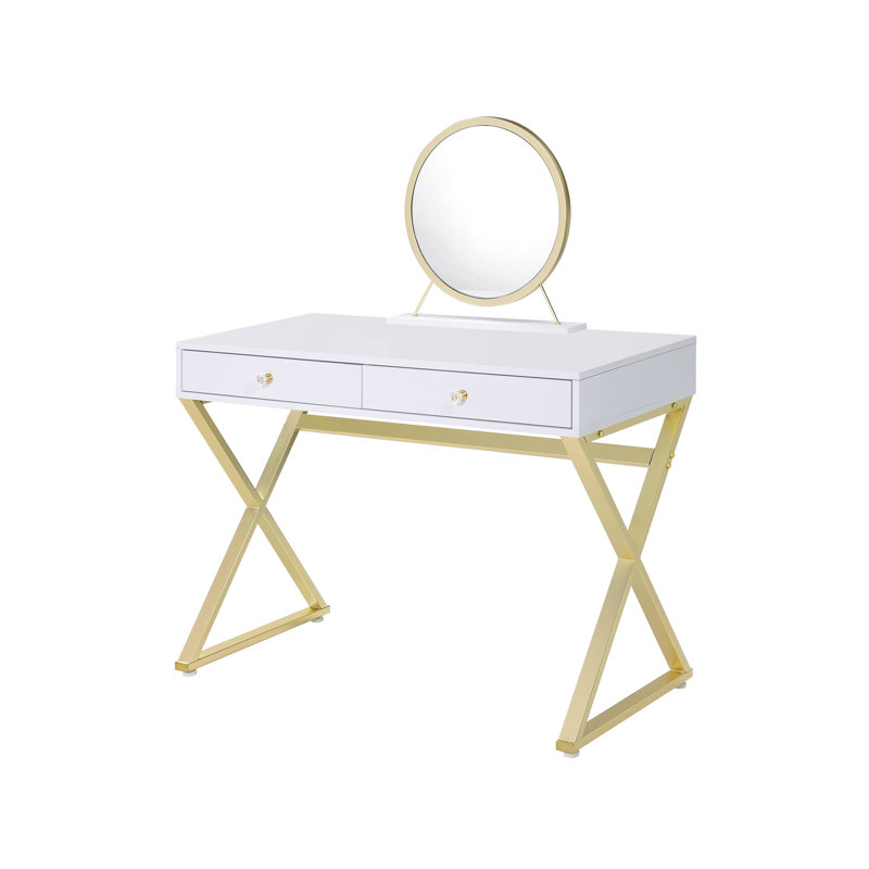 Bureau de coiffeuse avec miroir et plateau à bijoux (sans la chaise)