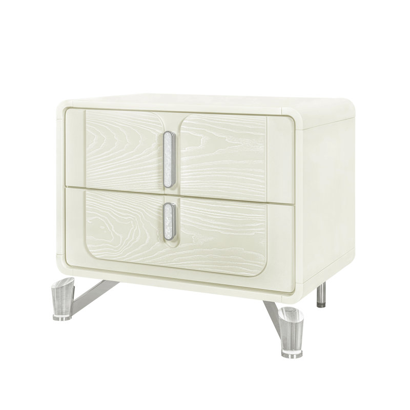 Table de chevet beige, armoire de chevet pour chambre à coucher