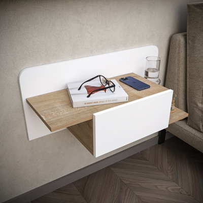Table de chevet murale flottante avec tablette ouverte Ena