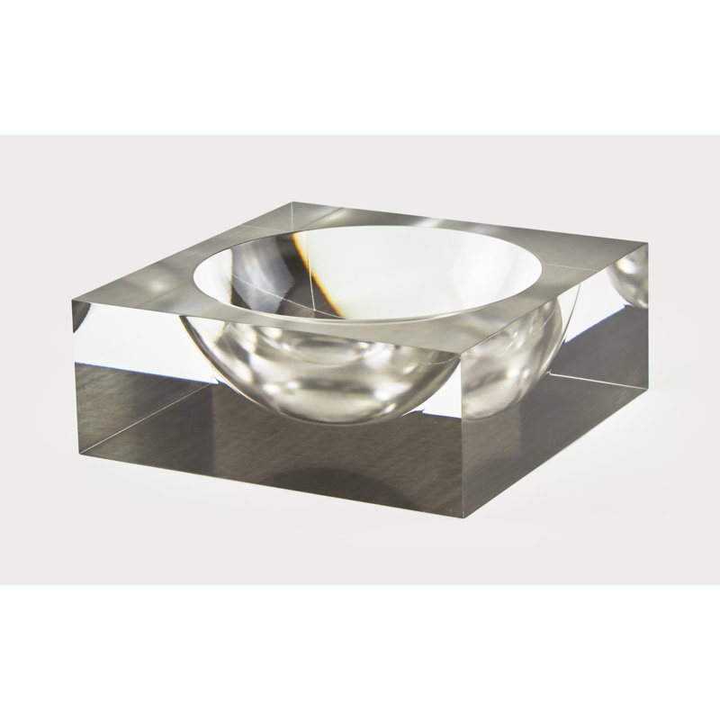 Lucite Decorative Bowl, Silver