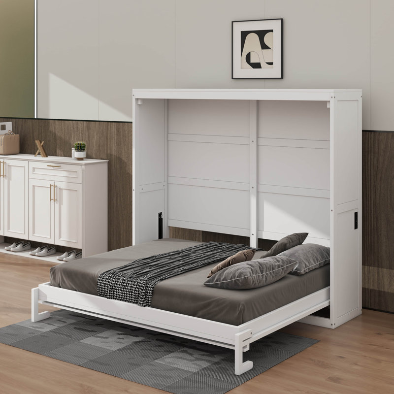 Lit escamotable double, Double, Blanc