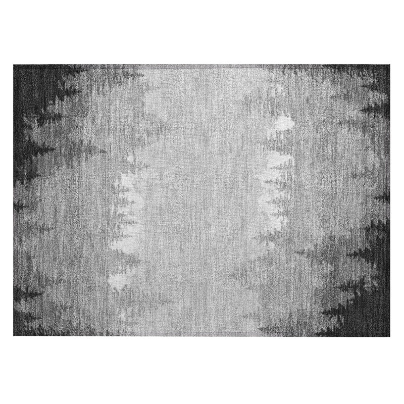 Machine Washable Indoor/Outdoor Chantille ACN2861 Lodge Rug, 1'8" x 2'6", Gray