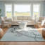 Tapis bleu clair et gris en laine touffeté à la main Mikilah-24324522