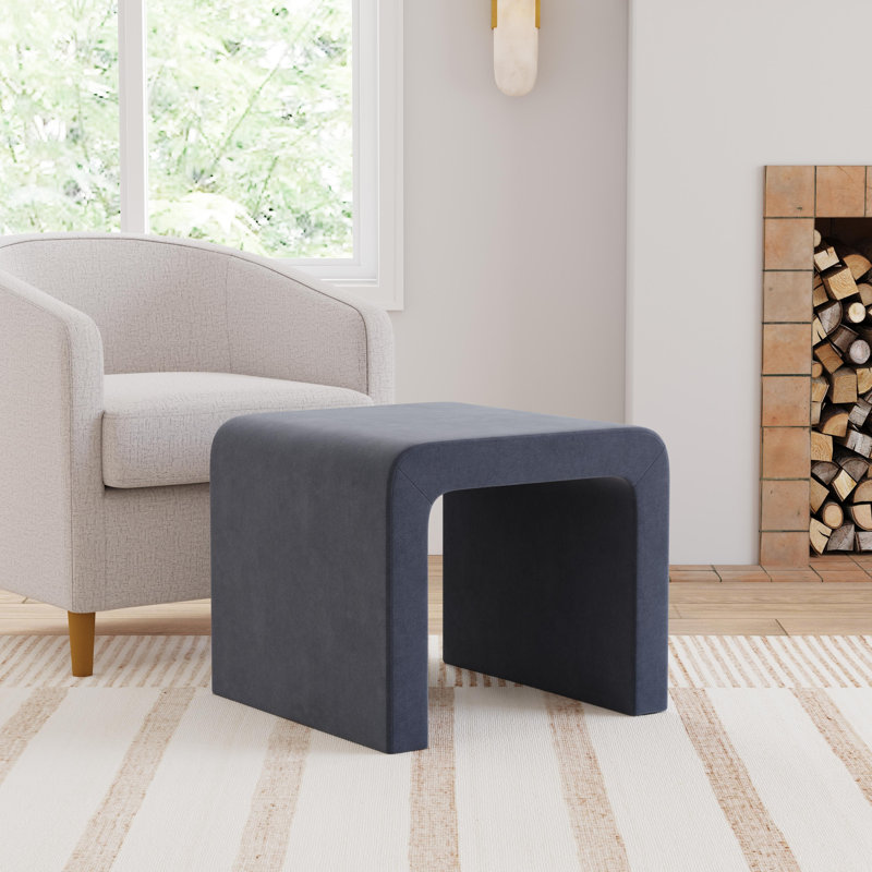 Homepop Arch Ottoman - Rust, Blue Velvet