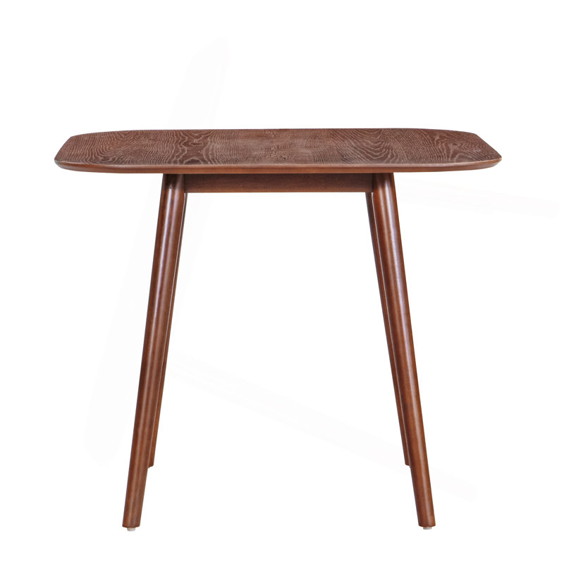 Modern Contemporary Square Dining Table, Dark Walnut