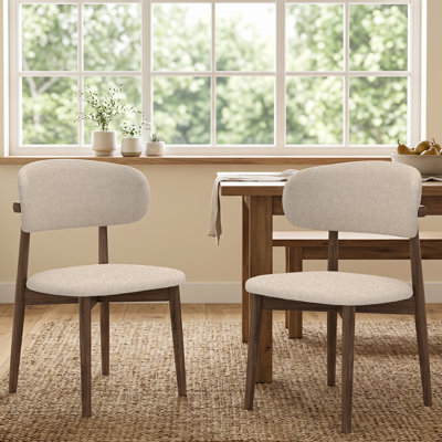 Upholstered Solid Wood Side  Dining Chair(Set of 2)