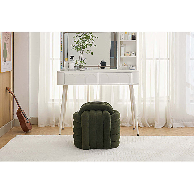 Repose-pieds en tissu Chenille, Vert