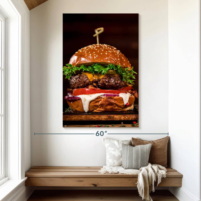 Yarlin Delicious Burger, 51" H x 34" W