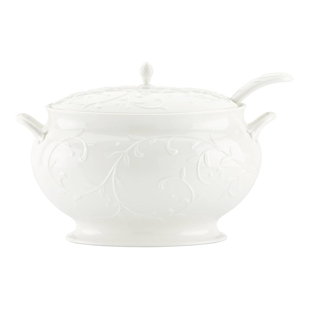 Opal Innocence Carved 3Pc Soup Tureen Set Lenox