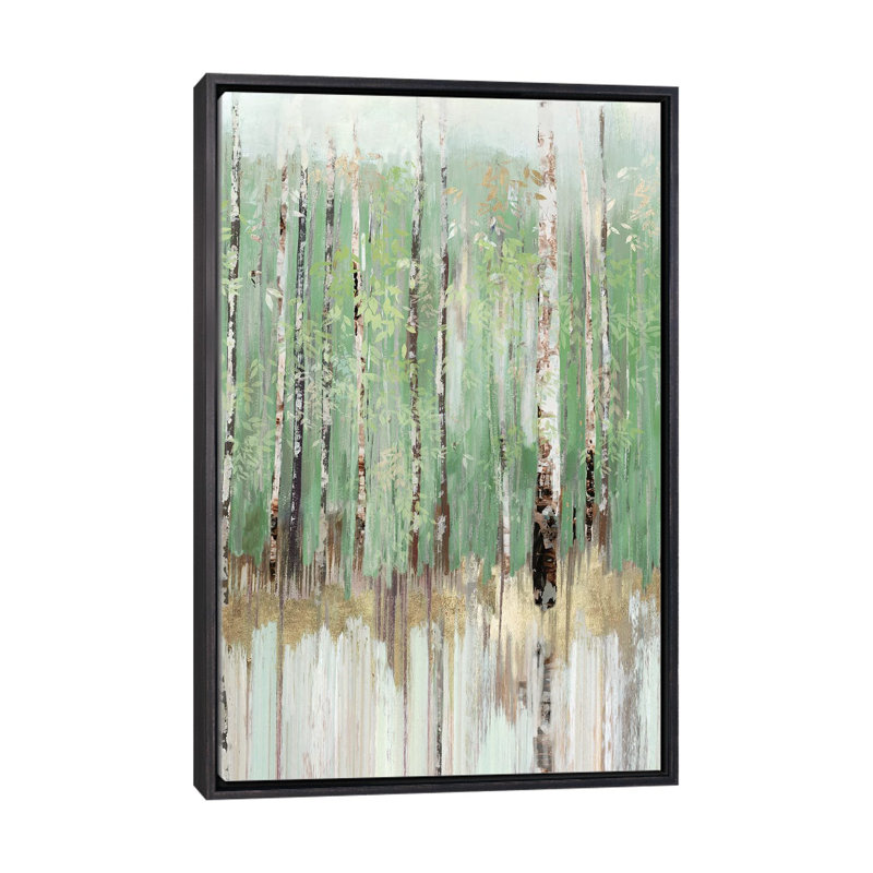 " Tree Essence II " Acrylic Painting, 40" H x 26" W x 1.5" D, Distressed Black Framed Canvas, No Mat