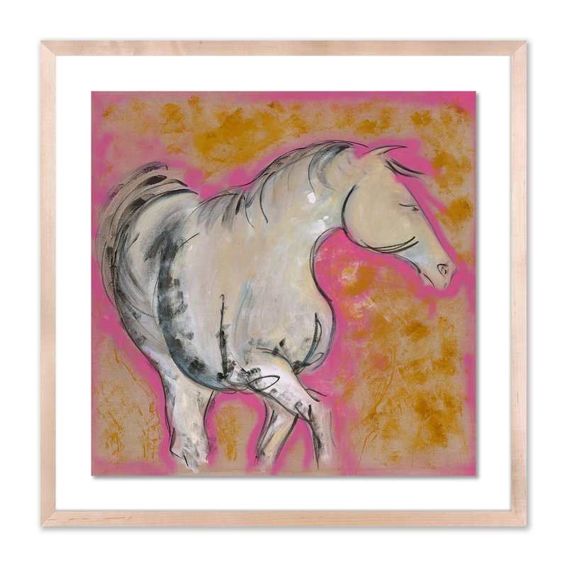 Pink Lady Print by Donna Bernstein, 24" H x 24" W x 1.5" D, Natural