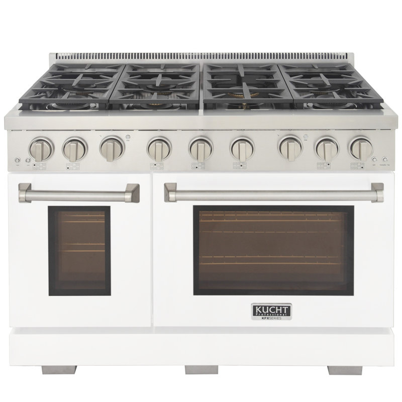Kucht 48'' W Free Standing Range, Natural Gas, White