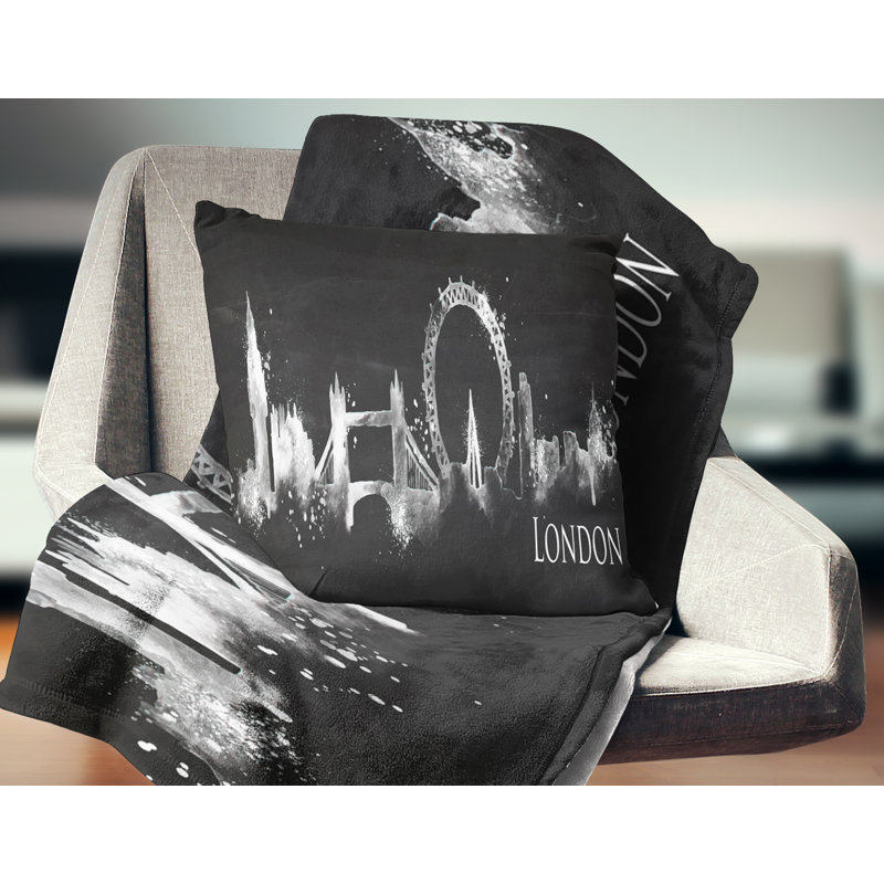 Peinture london dark silhouette oreiller Cityscape