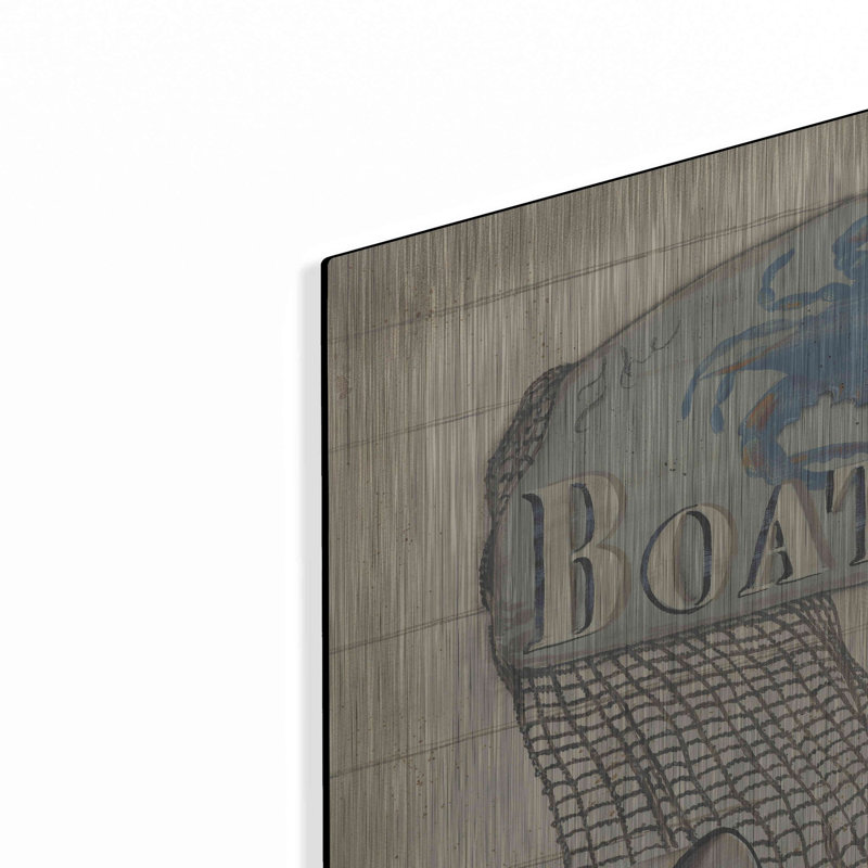 «Blue Crab Boat Tours» par Pam Britton, art mural en métal, 36 po x 24 po, H 24 po x l 36 po