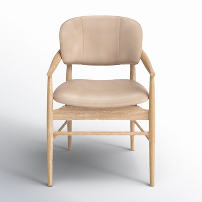 Ladonia Genuine Leather Oak Dining Armchair