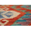 Tapis oriental réversible en laine orange Kilim 10 x 13