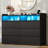 6 Drawer 47.2" W Double Dresser With Power Outlet And Led Light-1116350817