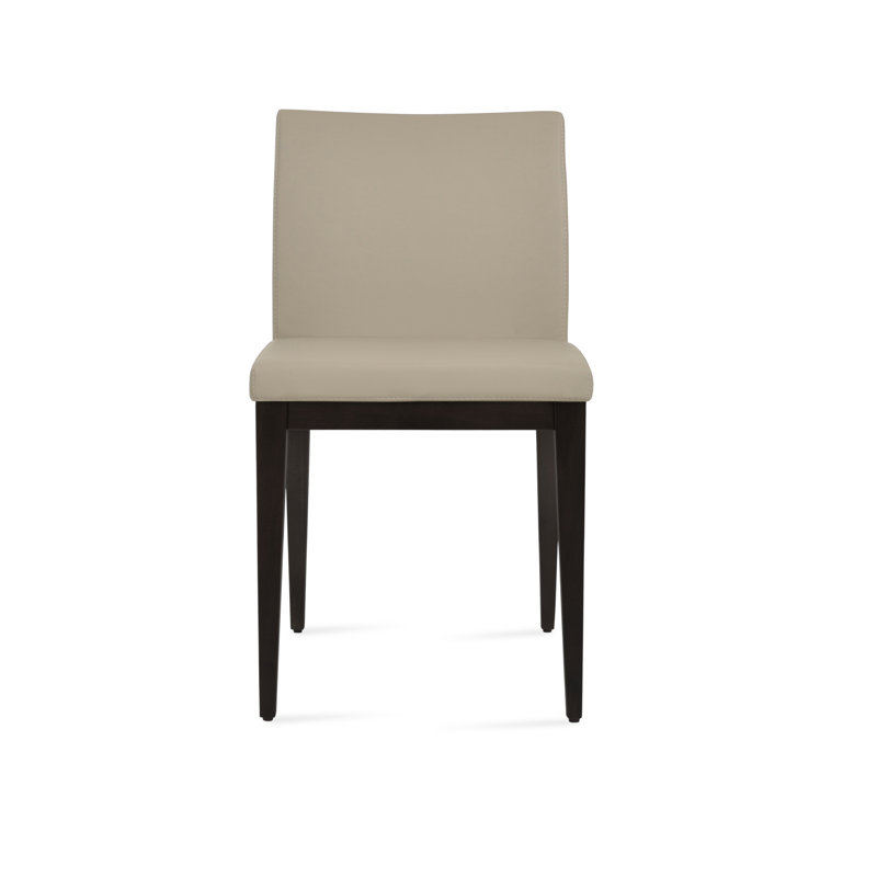 Aria Wood Dining Chair, Bone Faux Leather, Wenge