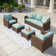 Millry Sofa All Weather Wicker/Rattan 7 - Person Seating Group with Cushions