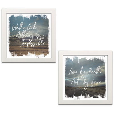 «Wild Wishes I With God & II Live by Faith», ensemble de 2 pièces d'art textuel