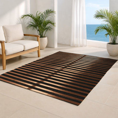 Tapis intérieur / extérieur brun HorizontalStripes